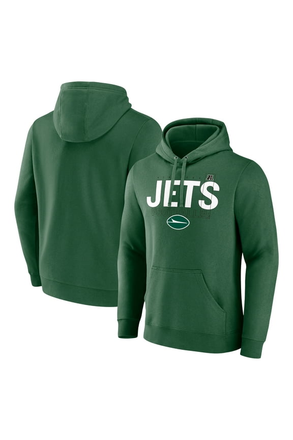 Men's Fanatics Green New York Jets Pylon Outline Pullover Hoodie
