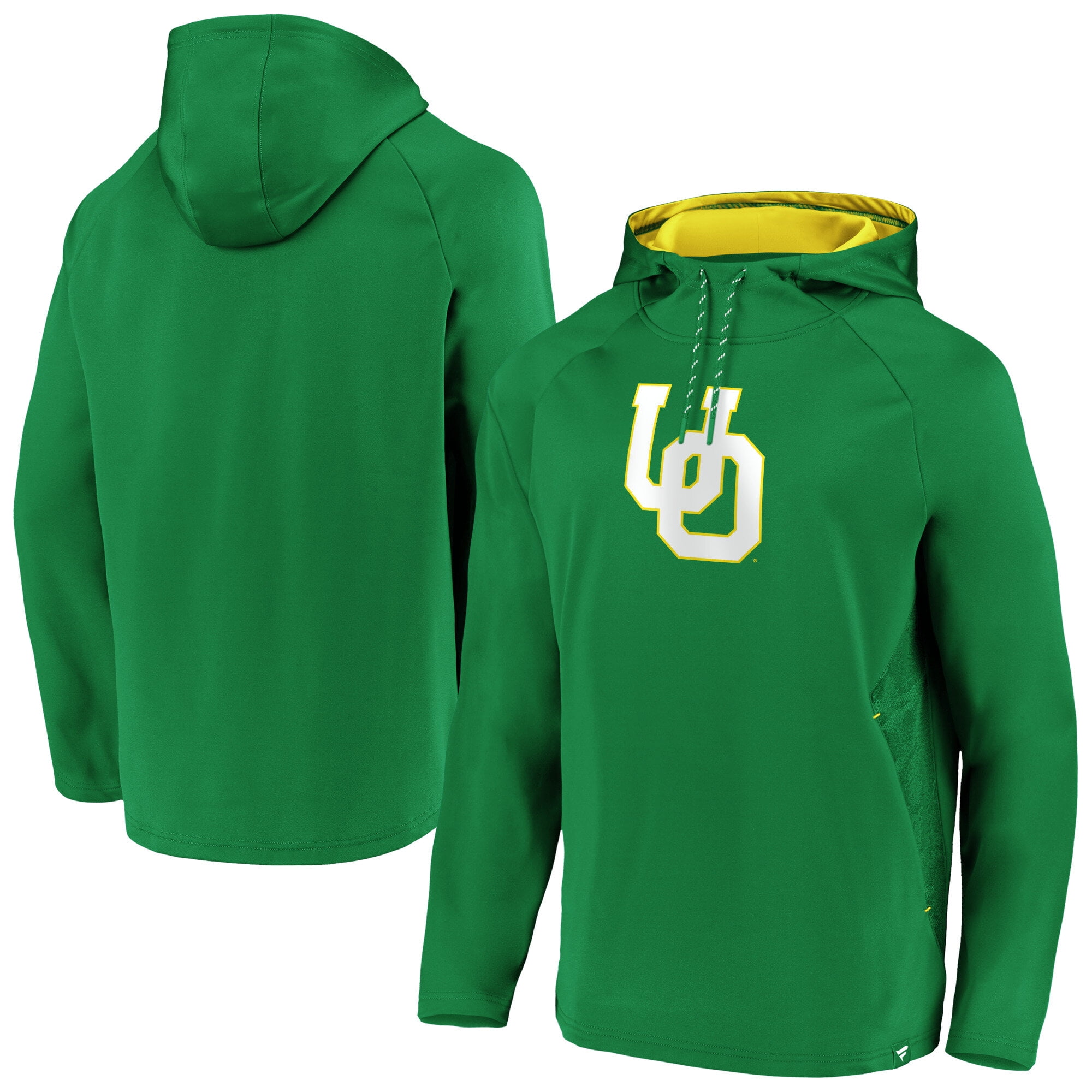 Men's Fanatics Green Oregon Ducks Iconic Defender Stealth Raglan Pullover Hoodie