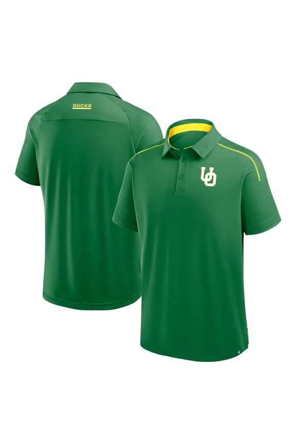 Men's Fanatics Green Oregon Ducks Take The Lead Defender Raglan Polo