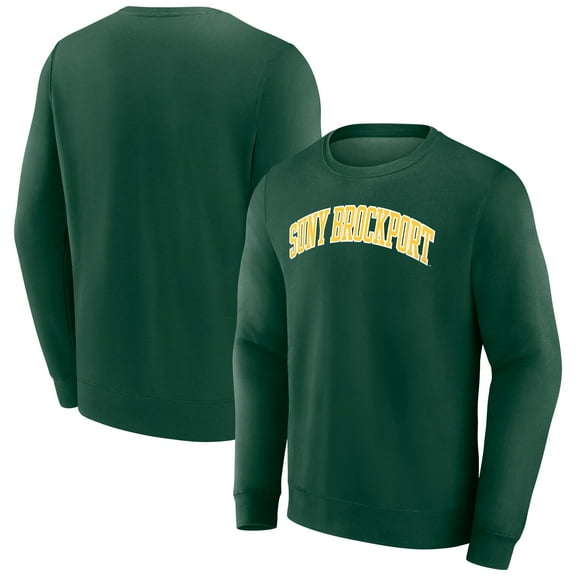 Men's Fanatics Green SUNY Brockport Golden Eagles Short Name Pullover Sweatshirt
