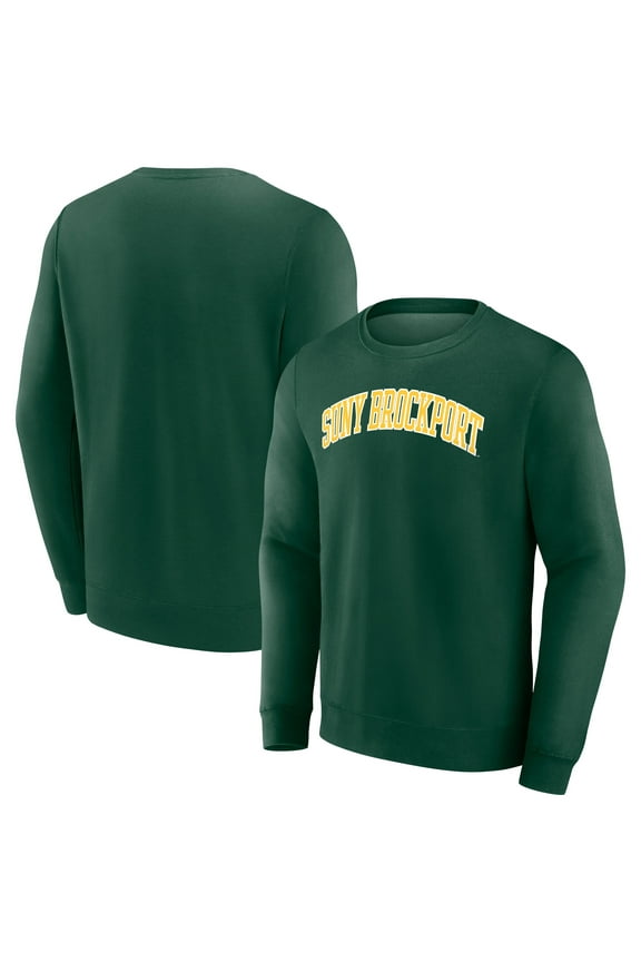 Men's Fanatics Green SUNY Brockport Golden Eagles Short Name Pullover Sweatshirt