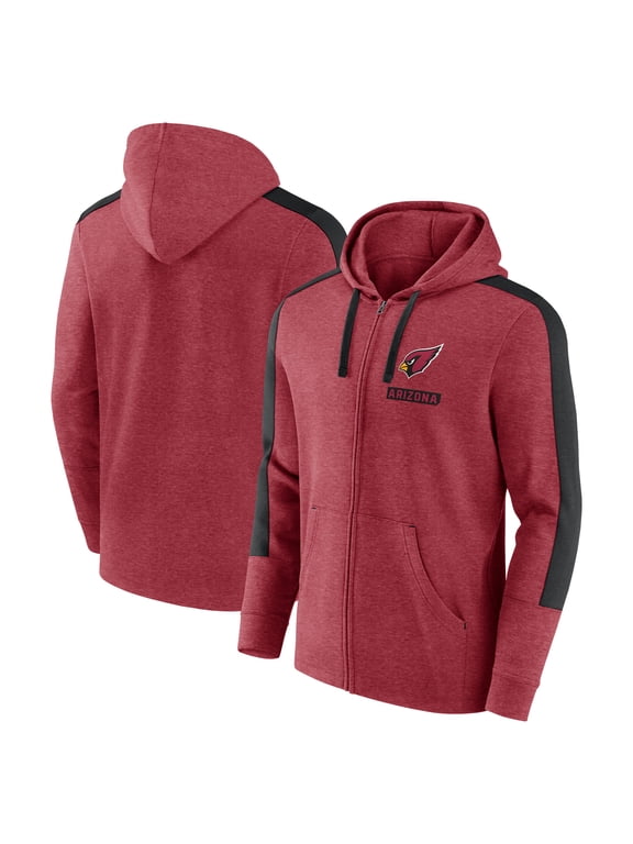 Men's-Fanatics Heather Cardinal Arizona Cardinals Gains Full-Zip Hoodie