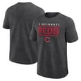 thumbnail image 1 of Men's Logo Athletic Heather Charcoal Cincinnati Reds Top Notch T-Shirt, 1 of 3