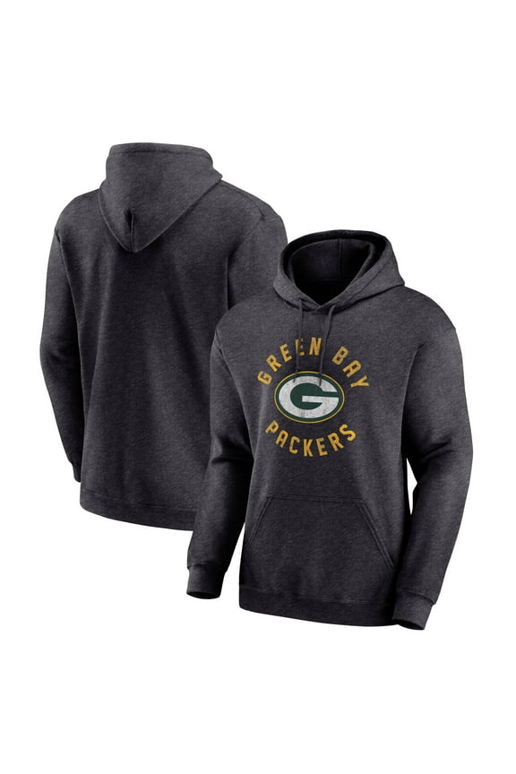 Men's Fanatics Heather Charcoal Green Bay Packers Only Option Pullover Hoodie