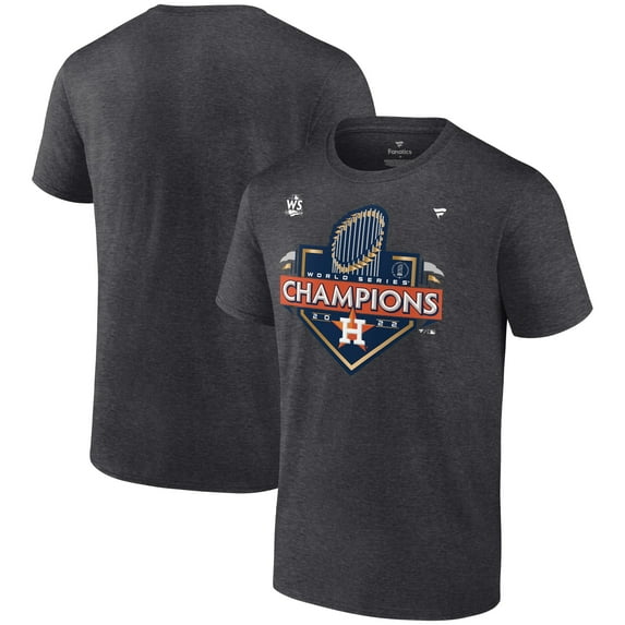 Men's Fanatics Heather Charcoal Houston Astros 2022 World Series Champions Locker Room Big & Tall T-Shirt