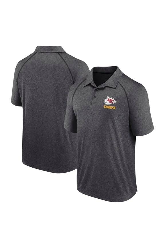 Men's Fanatics Heather Charcoal Kansas City Chiefs Making Waves Raglan Polo