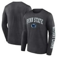 thumbnail image 1 of Men's Fanatics Heather Charcoal Penn State Nittany Lions Distressed Arch Over Logo Long Sleeve T-Shirt, 1 of 3