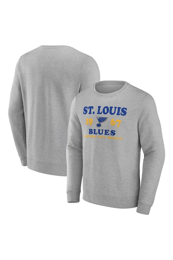 Men's Fanatics Heather Charcoal St. Louis Blues Fierce Competitor Pullover Sweatshirt