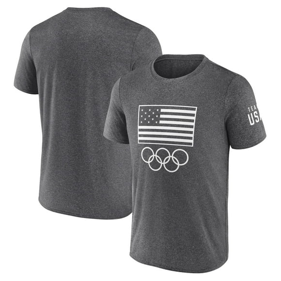 Men's Fanatics Heather Charcoal Team USA Podium T-Shirt