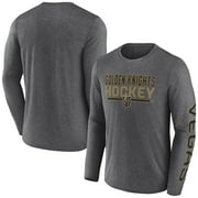 Mens Fanatics Heather Charcoal Vegas Golden Knights Sweep Iconic Synthetic Long Sleeve T-Shirt