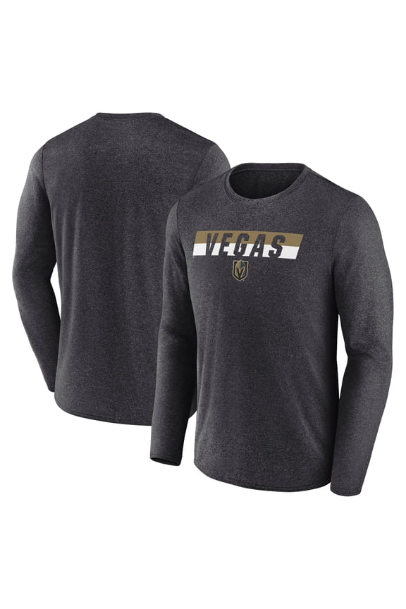 Men's Fanatics Heather Charcoal Vegas Golden Knights Transition Long Sleeve T-Shirt