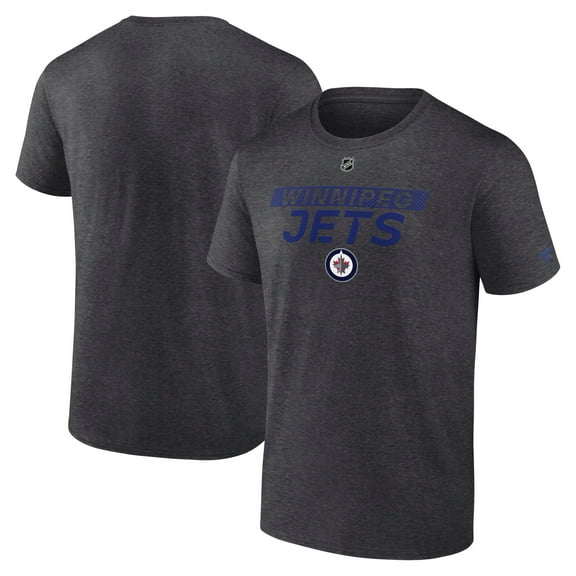 Men's Fanatics  Heather Charcoal Winnipeg Jets Authentic Pro Core Primary T-Shirt