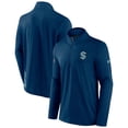 thumbnail image 1 of Men's Fanatics Heather Deep Sea Blue Seattle Kraken Authentic Pro Rink Quarter-Zip Jacket, 1 of 3