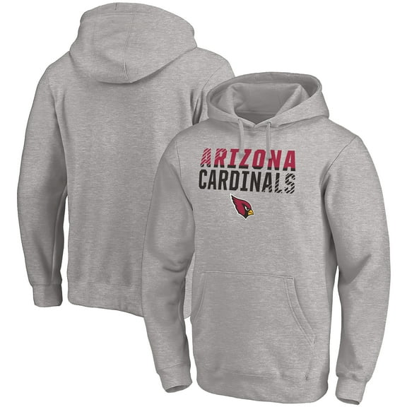 Men's Fanatics Heather Gray Arizona Cardinals Fade Out Fitted Pullover Hoodie