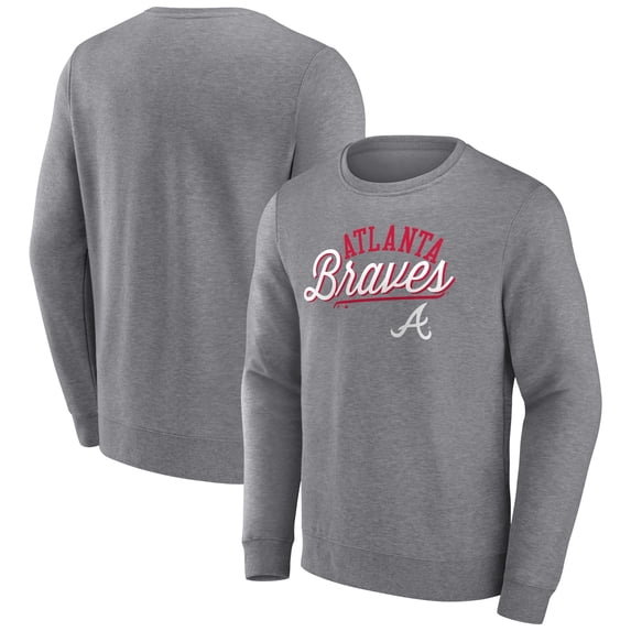 Men's Fanatics Heather Gray Atlanta Braves Simplicity Pullover Sweatshirt