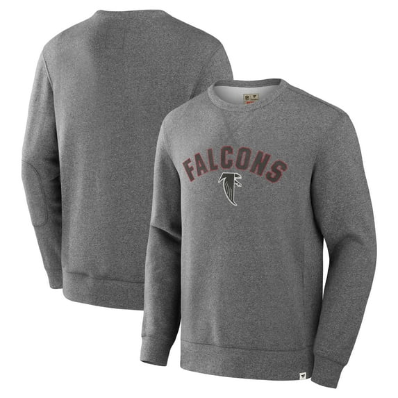 Men's Fanatics Heather Gray Atlanta Falcons Loop Terry Pullover Sweatshirt