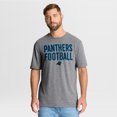 thumbnail image 1 of Men's Fanatics Heather Gray Carolina Panthers First Down Tribute Tri-Blend T-Shirt, 1 of 5