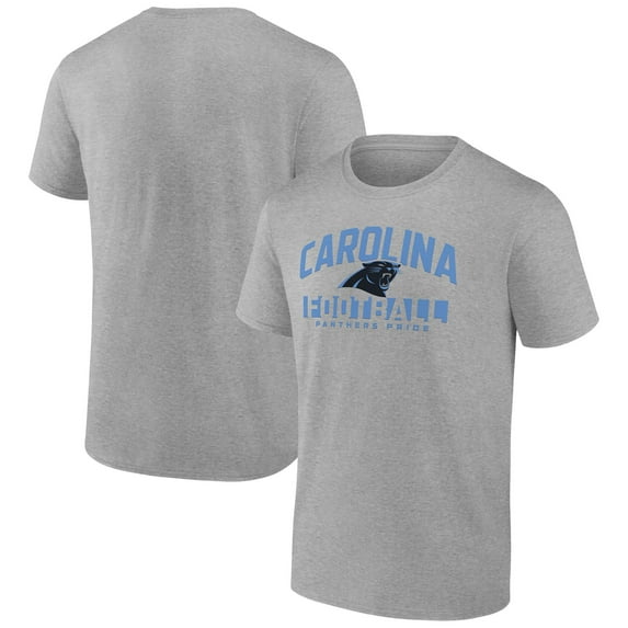 Men's Fanatics Heather Gray Carolina Panthers Screen Blocking T-Shirt