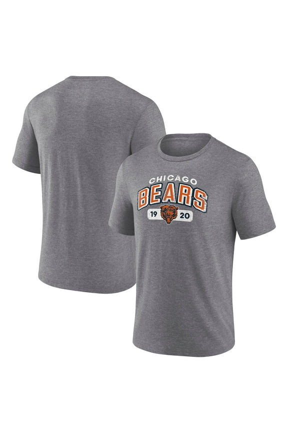 Men's Fanatics Heather Gray Chicago Bears Tri-Blend Go Ahead T-Shirt