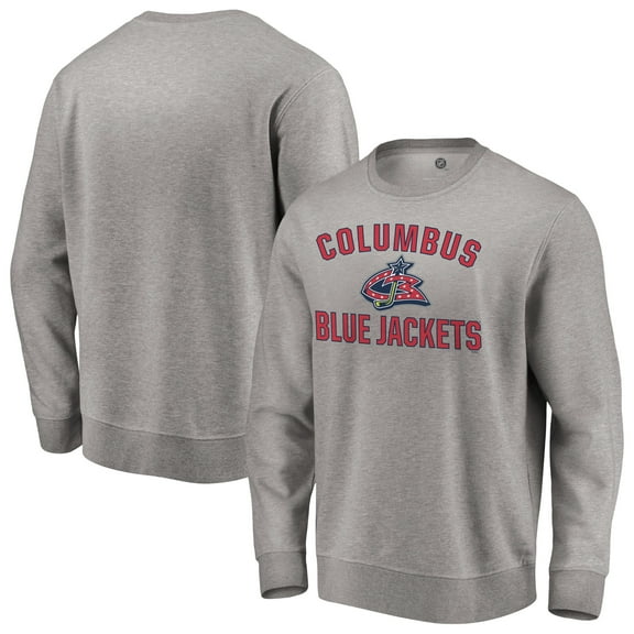 Men's Heather Gray Columbus Blue Jackets Special Edition Victory Arch Pullover Sweatshirt
