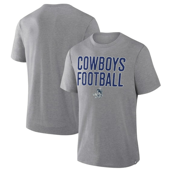 Men's Fanatics Heather Gray Dallas Cowboys First Down Tribute Tri-Blend T-Shirt