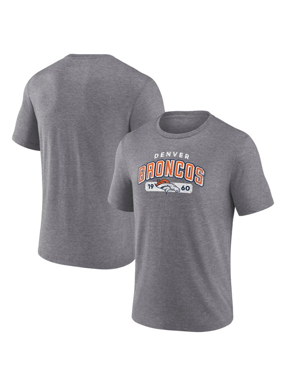 Men's Fanatics Heather Gray Denver Broncos Tri-Blend Go Ahead T-Shirt