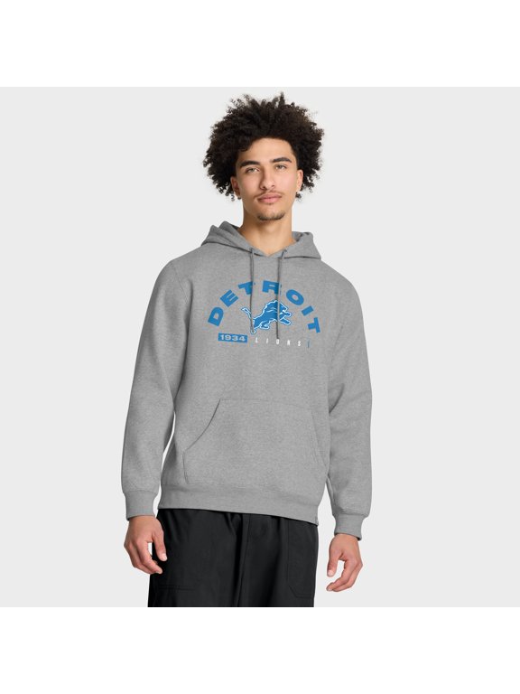 Men's Fanatics Heather Gray Detroit Lions Delay of Game Legacy Pullover Hoodie