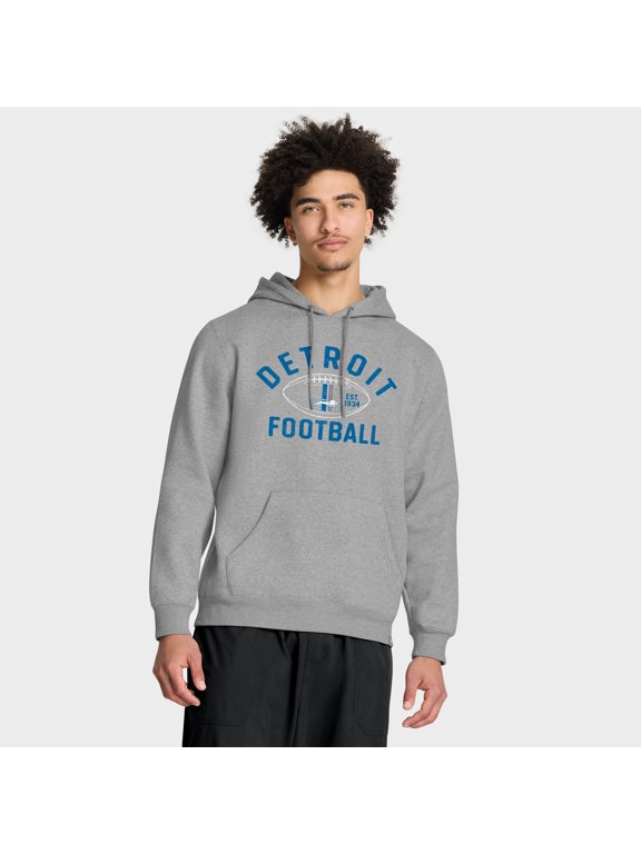 Men's Fanatics Heather Gray Detroit Lions Fumblerooski Legacy Pullover Hoodie
