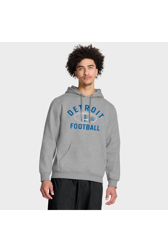 Men's Fanatics Heather Gray Detroit Lions Fumblerooski Legacy Pullover Hoodie