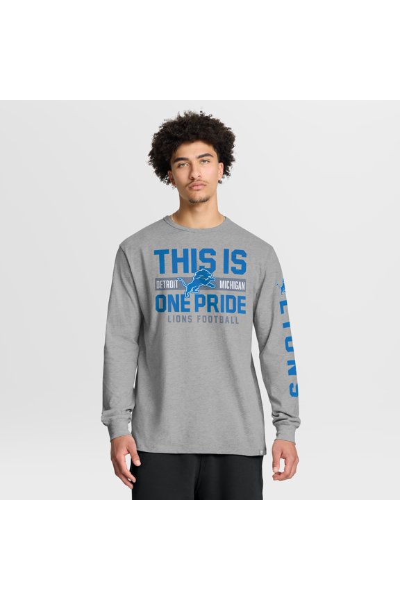 Men's Fanatics Heather Gray Detroit Lions Hometown Sweep Legacy Long Sleeve T-Shirt