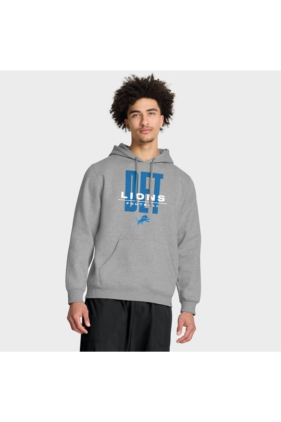Men's Fanatics Heather Gray Detroit Lions Right Tackle Legacy Pullover Hoodie