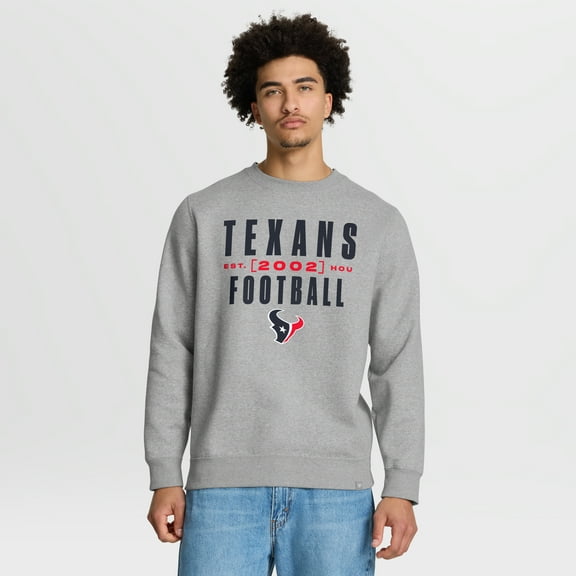 Men's Fanatics Heather Gray Houston Texans Powerful Throw Legacy Pullover Sweatshirt