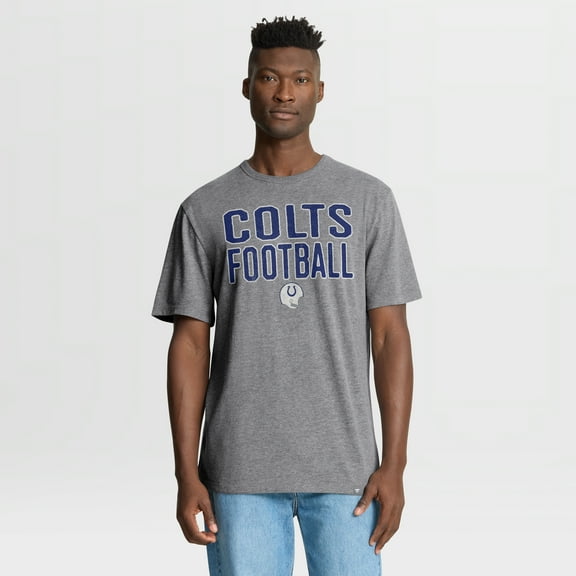 Men's Fanatics Heather Gray Indianapolis Colts First Down Tribute Tri-Blend T-Shirt