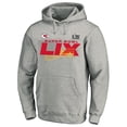 thumbnail image 1 of Men's Fanatics  Heather Gray Kansas City Chiefs Super Bowl LIX Big & Tall Quick Pass Pullover Hoodie, 1 of 1