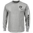 thumbnail image 1 of Men's Fanatics Heather Gray Las Vegas Raiders Big & Tall Clock Management Legacy Long Sleeve T-Shirt, 1 of 1