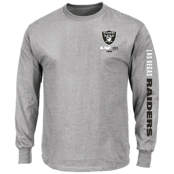 Men's Fanatics Heather Gray Las Vegas Raiders Big & Tall Clock Management Legacy Long Sleeve T-Shirt
