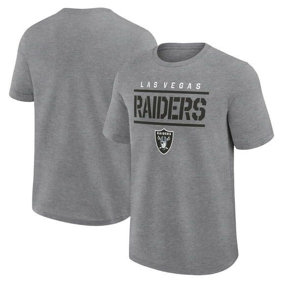 Men's Fanatics Heather Gray Las Vegas Raiders Big & Tall Top Notch T-Shirt