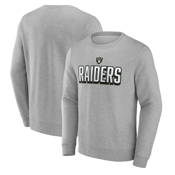 Men's Fanatics Heather Gray Las Vegas Raiders Bold Move Pullover Sweatshirt