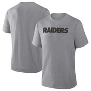 Mens Fanatics Heather Gray Las Vegas Raiders Pass Rush Tri-Blend T-Shirt