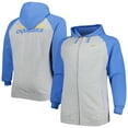 thumbnail image 1 of Men's Fanatics Heather Gray Los Angeles Chargers Big & Tall Fleece Raglan Full-Zip Hoodie Jacket, 1 of 3