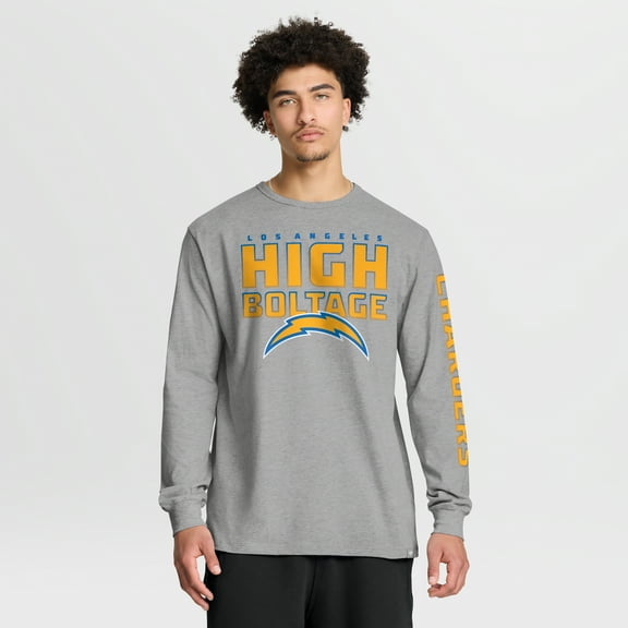 Men's Fanatics Heather Gray Los Angeles Chargers Hometown Sweep Legacy Long Sleeve T-Shirt