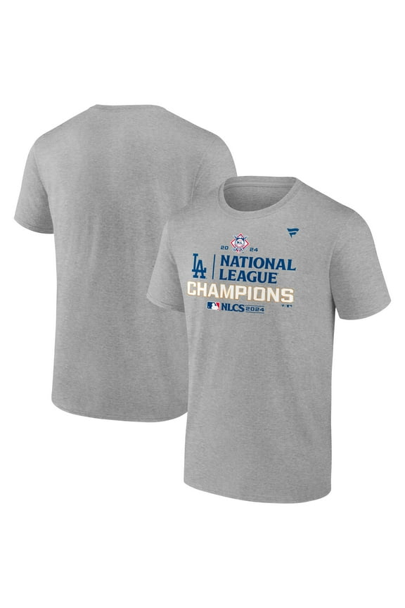 Men's Fanatics Heather Gray Los Angeles Dodgers 2024 National League Champions Locker Room T-Shirt
