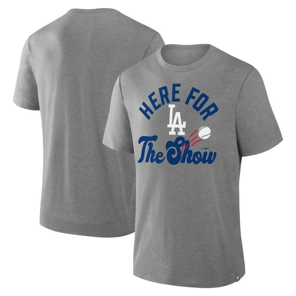 Men's Fanatics Heather Gray Los Angeles Dodgers Nostalgia Tri-Blend T-Shirt