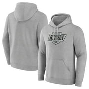 Men's Fanatics Heather Gray Los Angeles Kings New Primary Logo Pullover Hoodie