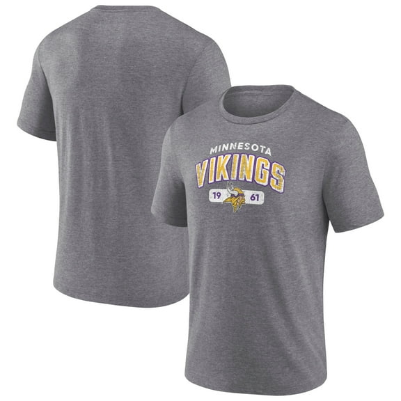 Men's Fanatics Heather Gray Minnesota Vikings Tri-Blend Go Ahead T-Shirt