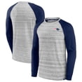thumbnail image 1 of Men's Fanatics Heather Gray/Navy New England Patriots Fair Shake Raglan Long Sleeve T-Shirt, 1 of 3