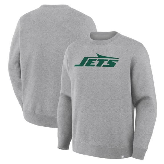 Men's Fanatics Heather Gray New York Jets Primary Logo Legacy Sweatshirt