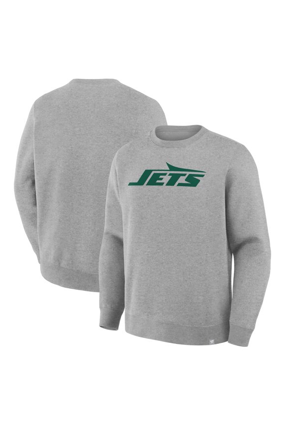 Men's Fanatics Heather Gray New York Jets Primary Logo Legacy Sweatshirt