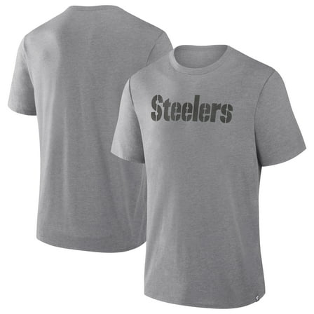 Men's Fanatics Heather Gray Pittsburgh Steelers Pass Rush Tri-Blend T-Shirt