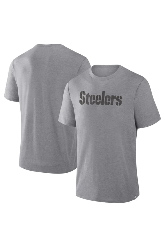 Men's Fanatics Heather Gray Pittsburgh Steelers Pass Rush Tri-Blend T-Shirt